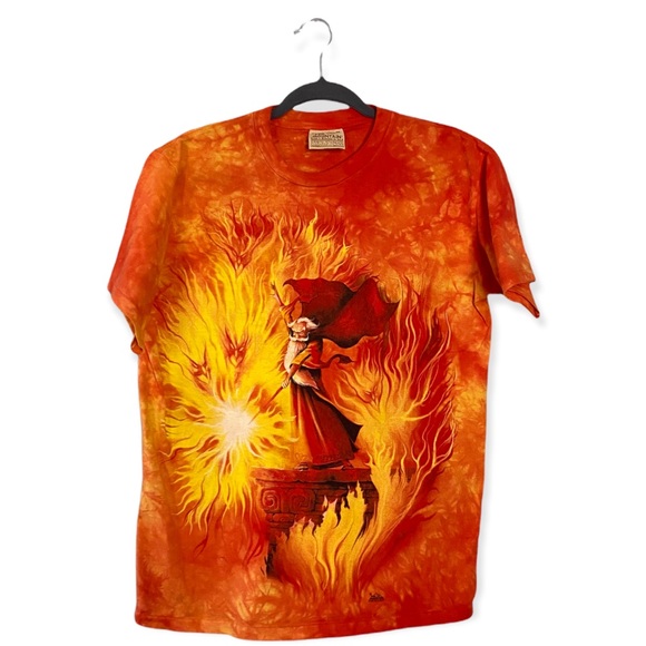 orange tie dye graphic tee